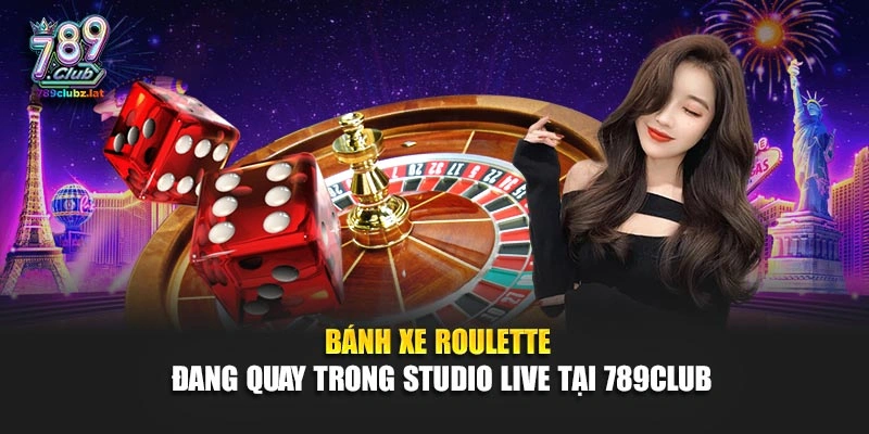 Bánh xe roulette đang quay trong studio live tại 789Club