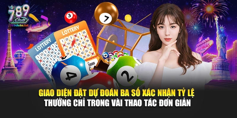 Giao diện đặt dự đoán ba số xác nhận tỷ lệ thưởng chỉ trong vài thao tác đơn giản